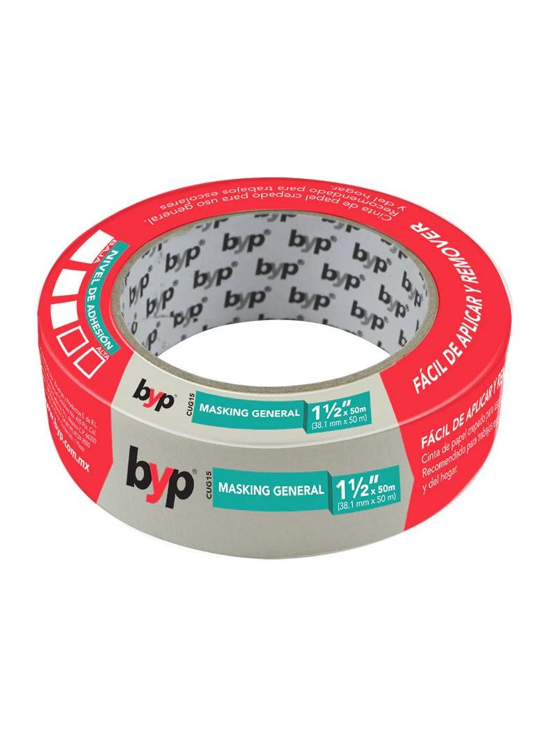 BYP MASKING TAPE MULTIUSOS 1 1-2 X 50M MASKING TAPE 1-1/2 X 50M CUG15 BYP