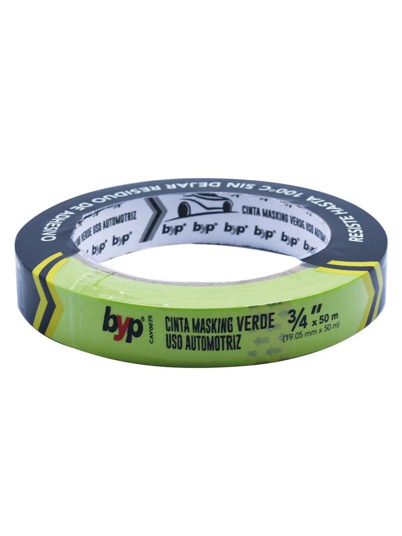 MASKING TAPE VERDE AUTOMOTRIZ 3/4 X 50M BYP CVE34