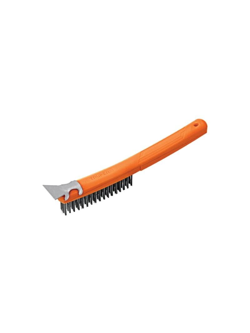 CEPILLO ACERO C/MANGO PLASTICO Y ESPATULA TRUPER 11539