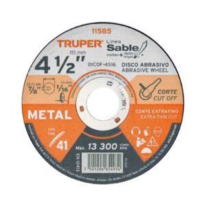 DISCO CORTE METAL 41/2X1.6MM UNIDAD TRUPER 11585