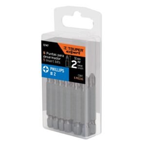 JGO PUNTAS PHILLIPS P/TALADRO 2" #2 5PZAS TRUPER 12147