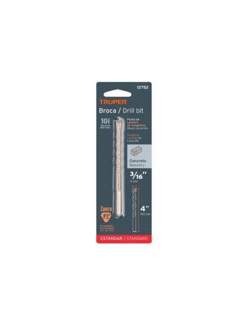 BROCA P/CONCRETO 4.9MM=3/16X4" TRUPER 12752