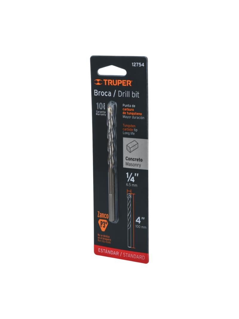 BROCA P/CONCRETO 6.0MM=1/4X4" TRUPER 12754