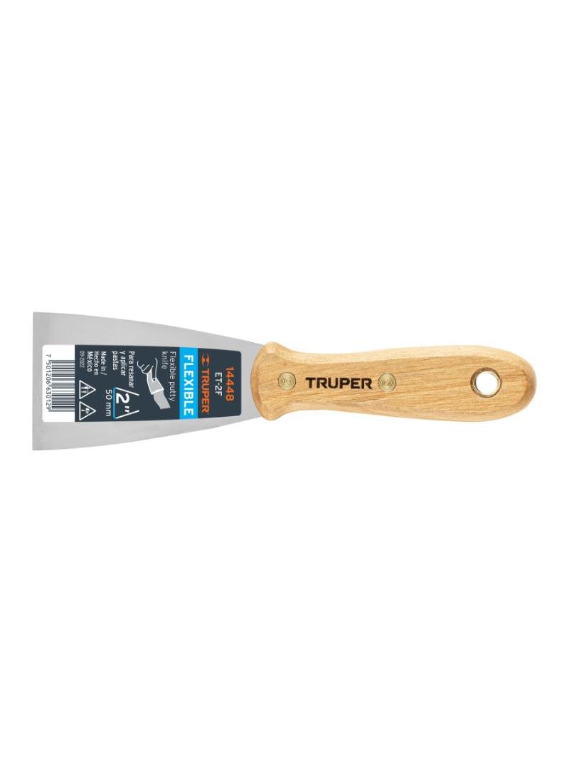 ESPATULA FLEXIBLE 2" MANGO MADERA TRUPER 14448