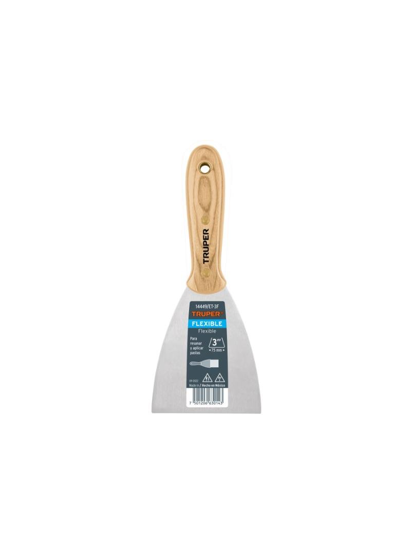 ESPATULA FLEXIBLE 3" MANGO MADERA TRUPER 14449