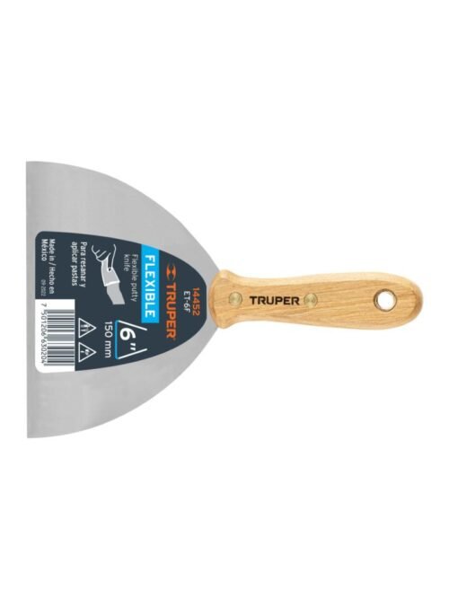ESPATULA FLEXIBLE 6" MANGO MADERA TRUPER 14452