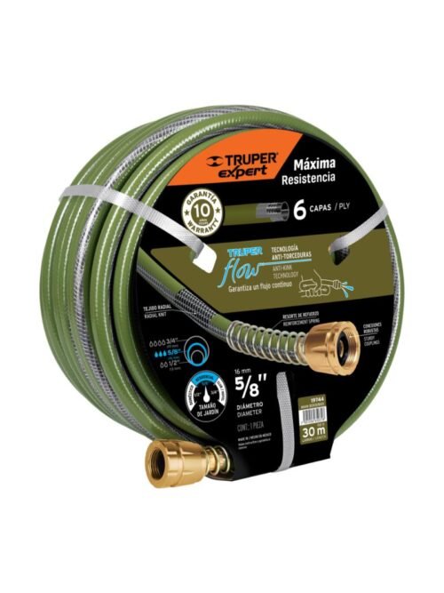 MANGUERA REFOR.VERDE 5/8X30MTS 6CAPAS #MAN30X5/8XX/19744 TRUPER-