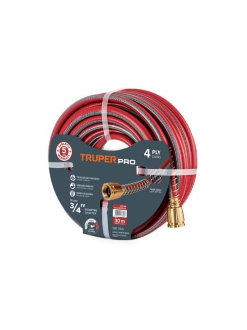 MANGUERA REFORZ ROJA 1/2X25MT 4CAPAS #MAN25X1/2X/19793 TRUPER-