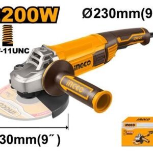 Esmeril angular Ingco UAG220018 2200W, disco 9 pulgadas, rosca 5/8-11UNC - ficha de especificaciones