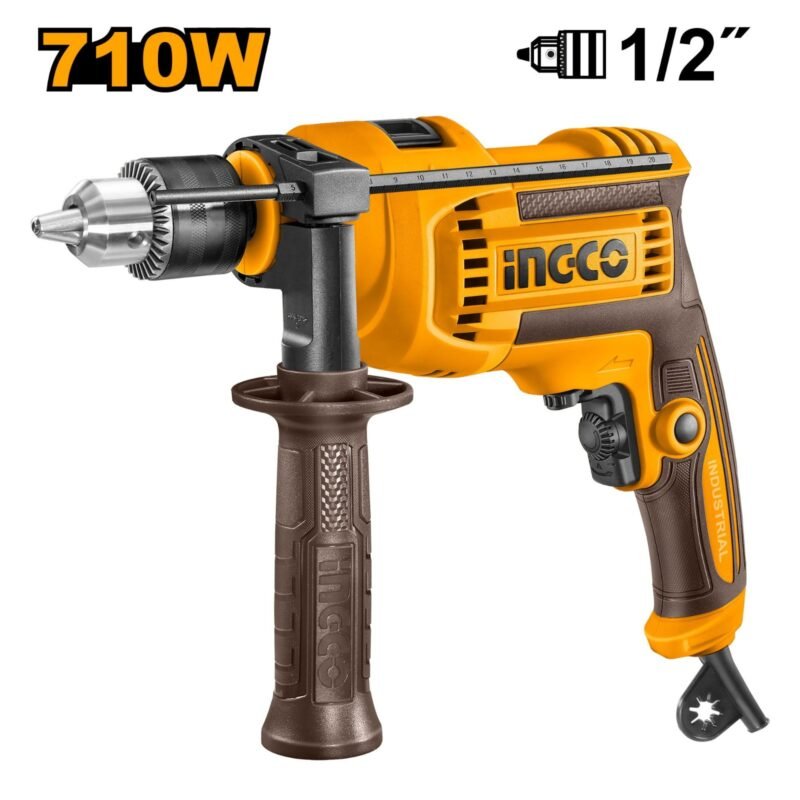 Taladro de impacto Ingco UID7118 710W, mandril 1/2 pulgada, línea Industrial - ficha de especificaciones
