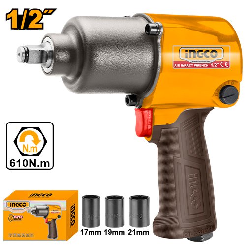 PISTOLA DE IMPACTO 1/2" 90PSI 7000RPM #AIW12562 INGCO