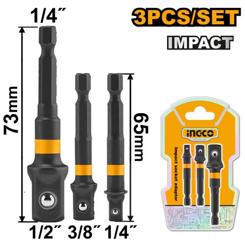 SET ADAPTADOR HEXAGONAL - CUBO - 3 PZAS AMN365A01 INGCO