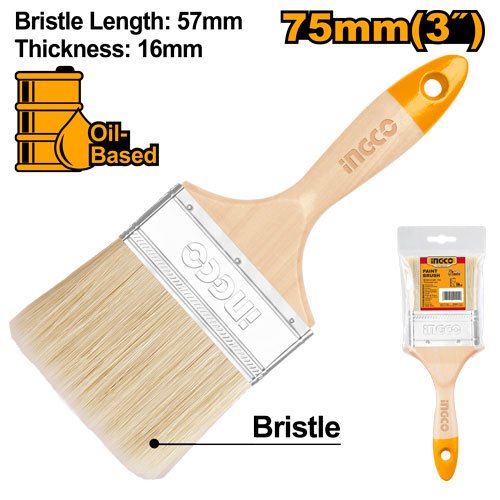 BROCHA ECONOMICA 3" MANGO MADERA #CHPTB0103 INGCO
