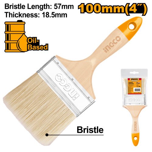 BROCHA ECONOMICA 4" MANGO MADERA #CHPTB0104 INGCO