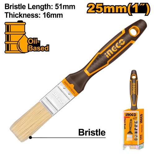 BROCHA PROF 1" CERDA AMARILLA MANGO PLAST #CHPTB8701 INGCO