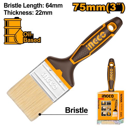 BROCHA PROF 3" CERDA AMARILLA MANGO PLAST #CHPTB8703 INGCO