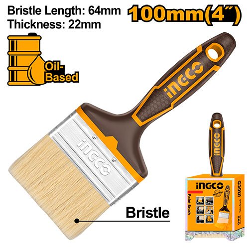 BROCHA PROF 4" CERDA AMARILLA MANGO PLAST #CHPTB8704 INGCO