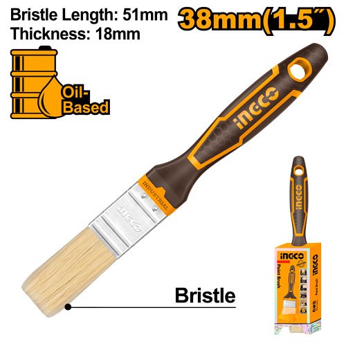 BROCHA PROF 1 1/2 " CERDA AMARILLA MANGO PLAST #CHPTB8715 INGCO