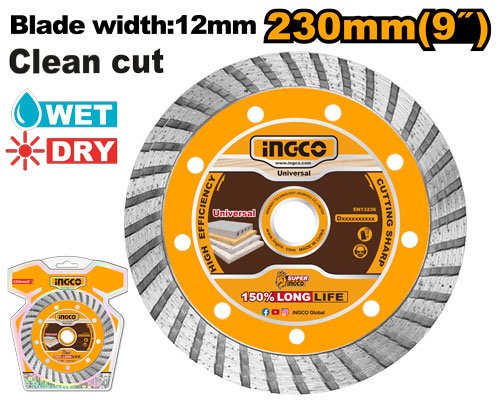 DISCO DIAMANTADO TURBO 9" #DMD032301 INGCO