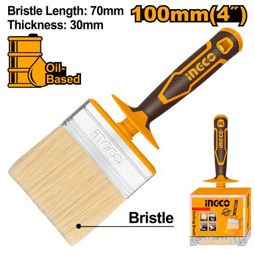 BROCHA PROFESIONAL 4" MANGO GOMA #HCLB100308 INGCO