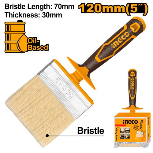 BROCHA PROFESIONAL 5" MANGO GOMA #HCLB120308 INGCO