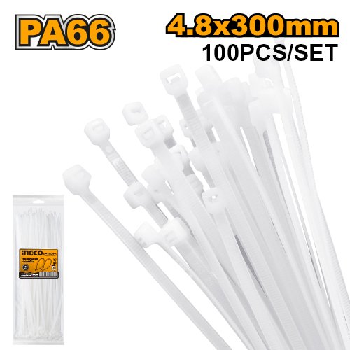 AMARRA PLASTICA TRANSP.4.8MMX30CM 100PZAS #HCT3002 INGCO