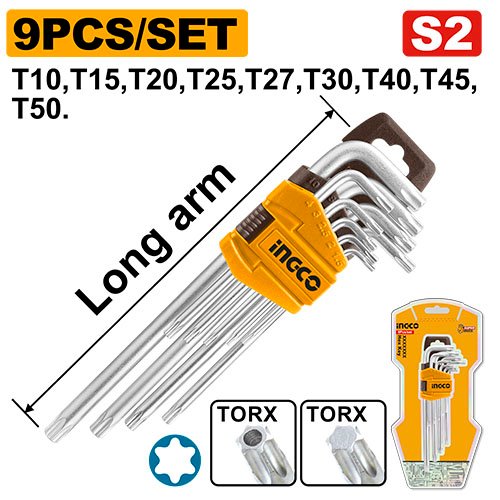 JGO LLAVES TORX T10 A T50 9 PZAS #HHK13091 INGCO