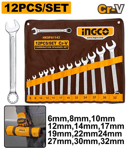 SET DE LLAVES COROFIJAS 6-32MM 12PCS HKSPA1143 INGCO