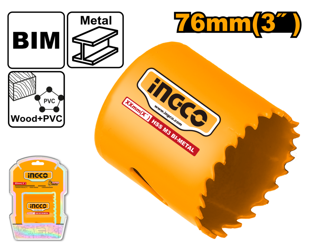 BROCA SIERRA BIMETAL 3"-76MM #HSB10761 INGCO