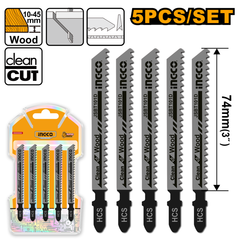 JGO SIERRA P/CALADORA P/MADERA 5 PZAS #JSBT101D INGCO