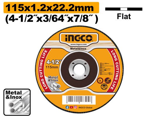 DISCO CORTE METAL 4.1/2"X1.2MM #MCD121151 INGCO