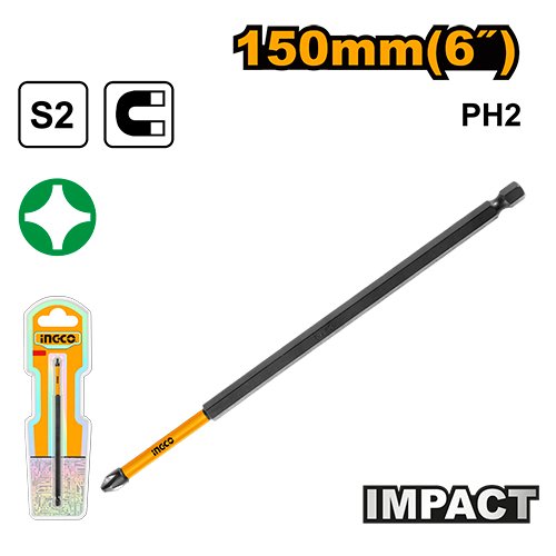 PUNTA PHILLIPS IMPACTO 6" #2 - 1 PZA #SDBIM71PH2150 INGCO