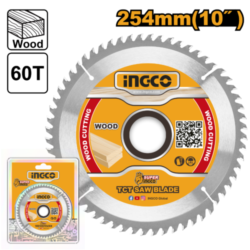 DISCO SIERRA P/MADERA 10" 60 DIENTES #TSB125423 INGCO