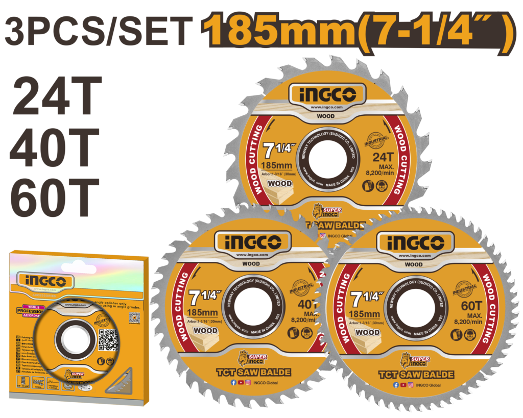 JGO DISCO SIERRA 7.1/4" 3 UNDS #TSB51852153 INGCO