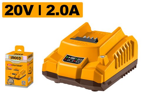 CARGADOR P/BATERIA 20V 2.0 AH #UFCLI2001 INGCO