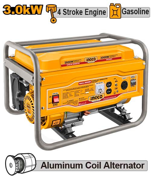 GENERADOR ELECTRICO GASOLINA 3000W #UGE30005 INGCO