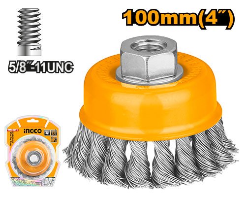 CEPILLO ACERO TRENZADO COPA 5/8X4" #UWB21001 INGCO